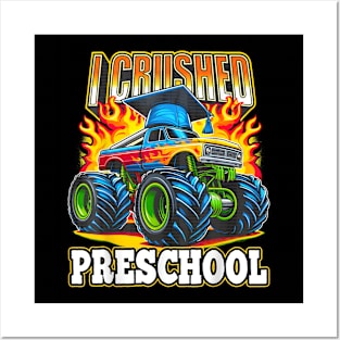 Graduation Preschool Monster Truck Boys I Crushed Pre-K Grad Posters and Art